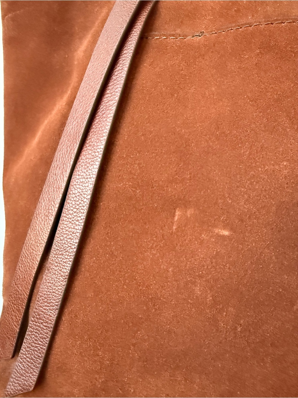 Fossil Suede Tote Bag in Chestnut Brown - Picture 5 of 15